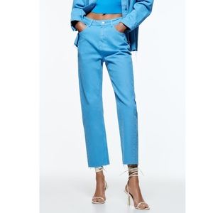 Zara solid color mom fit jeans